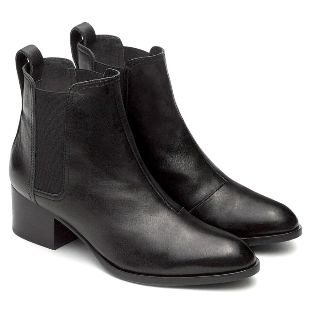 Rag & Bone Walker Chelsea Boot Size 39.5 Italian Lamb Leather Black Li…
